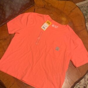 Carhartt Women’s Size 4-6 Small Coral T-Shirt Loose Fit back-to-school BTS